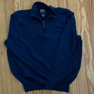 Men’s quarter zip sweater navy Jos A. Bank Traveler size L